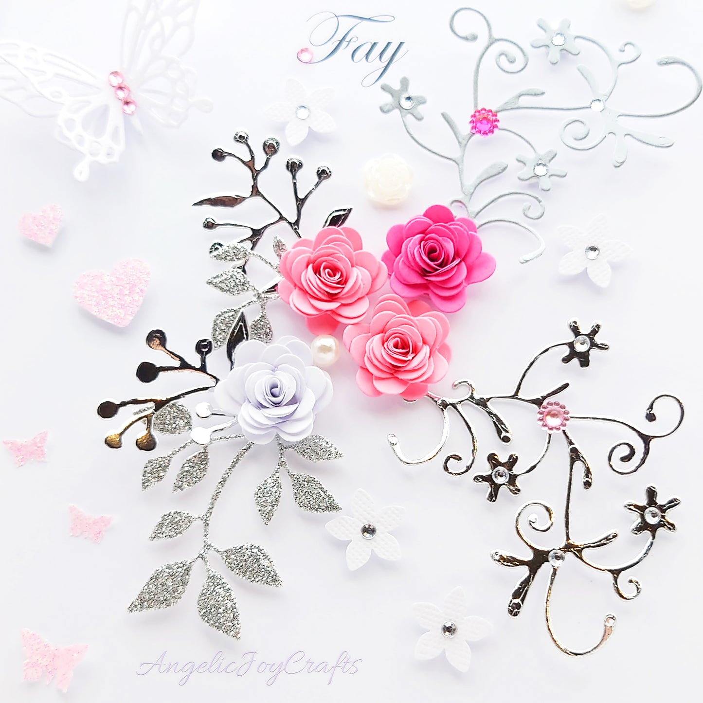 Handmade Personalised 3D Birthday Card with Floral Branch & Butterflies + Complimentary Gift Box | Birthday | Mother's Day