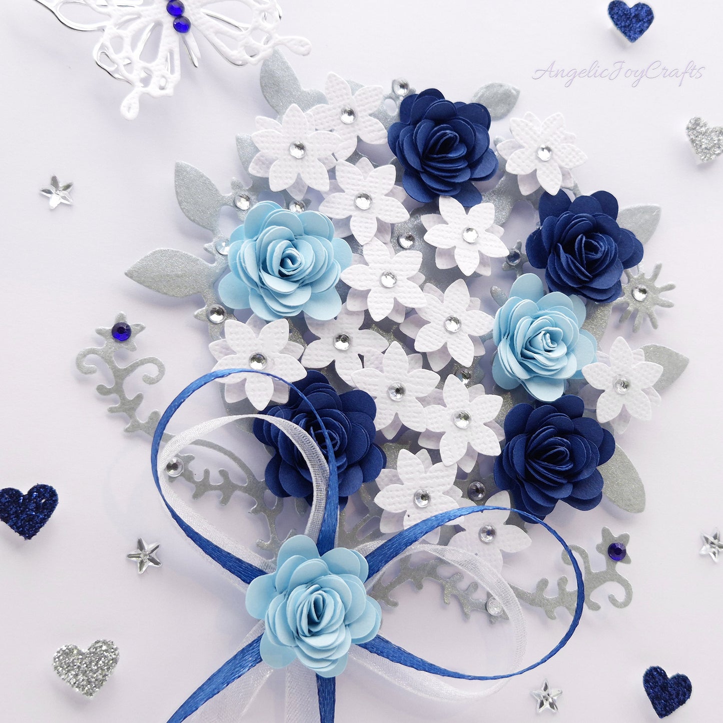 Handmade Personalised 3D Birthday Card with Bow & Flower Bush + Complimentary Gift Box | Birthday | Mother's Day