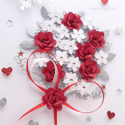 Handmade Personalised 3D Birthday Card with Bow & Flower Bush + Complimentary Gift Box | Birthday | Mother's Day