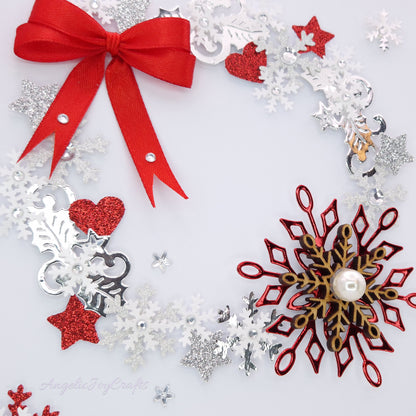 Handmade Personalised 3D Christmas Card with Ornate Snowflake & Bow + Complimentary Gift Box | Christmas | Noel | New Year