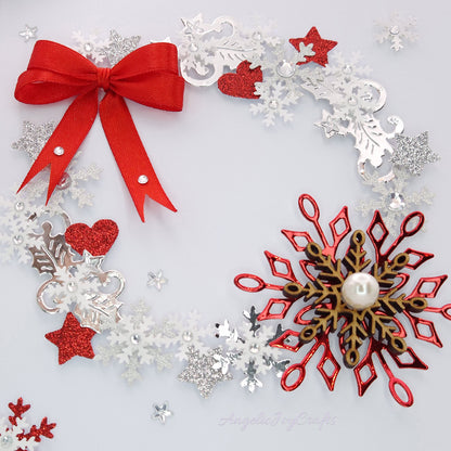 Handmade Personalised 3D Christmas Card with Ornate Snowflake & Bow + Complimentary Gift Box | Christmas | Noel | New Year