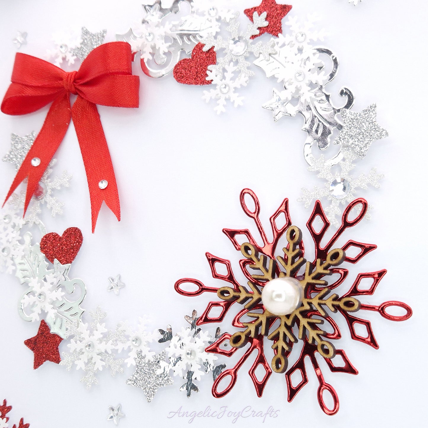 Handmade Personalised 3D Christmas Card with Ornate Snowflake & Bow + Complimentary Gift Box | Christmas | Noel | New Year