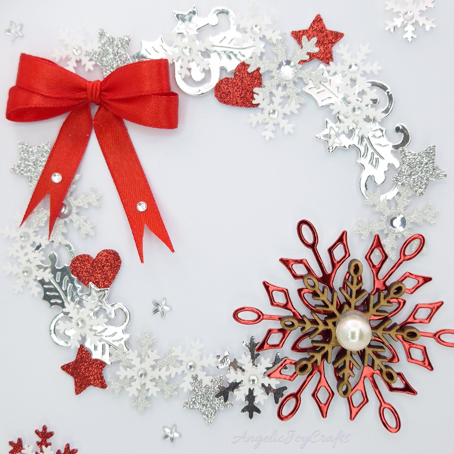 Handmade Personalised 3D Christmas Card with Ornate Snowflake & Bow + Complimentary Gift Box | Christmas | Noel | New Year