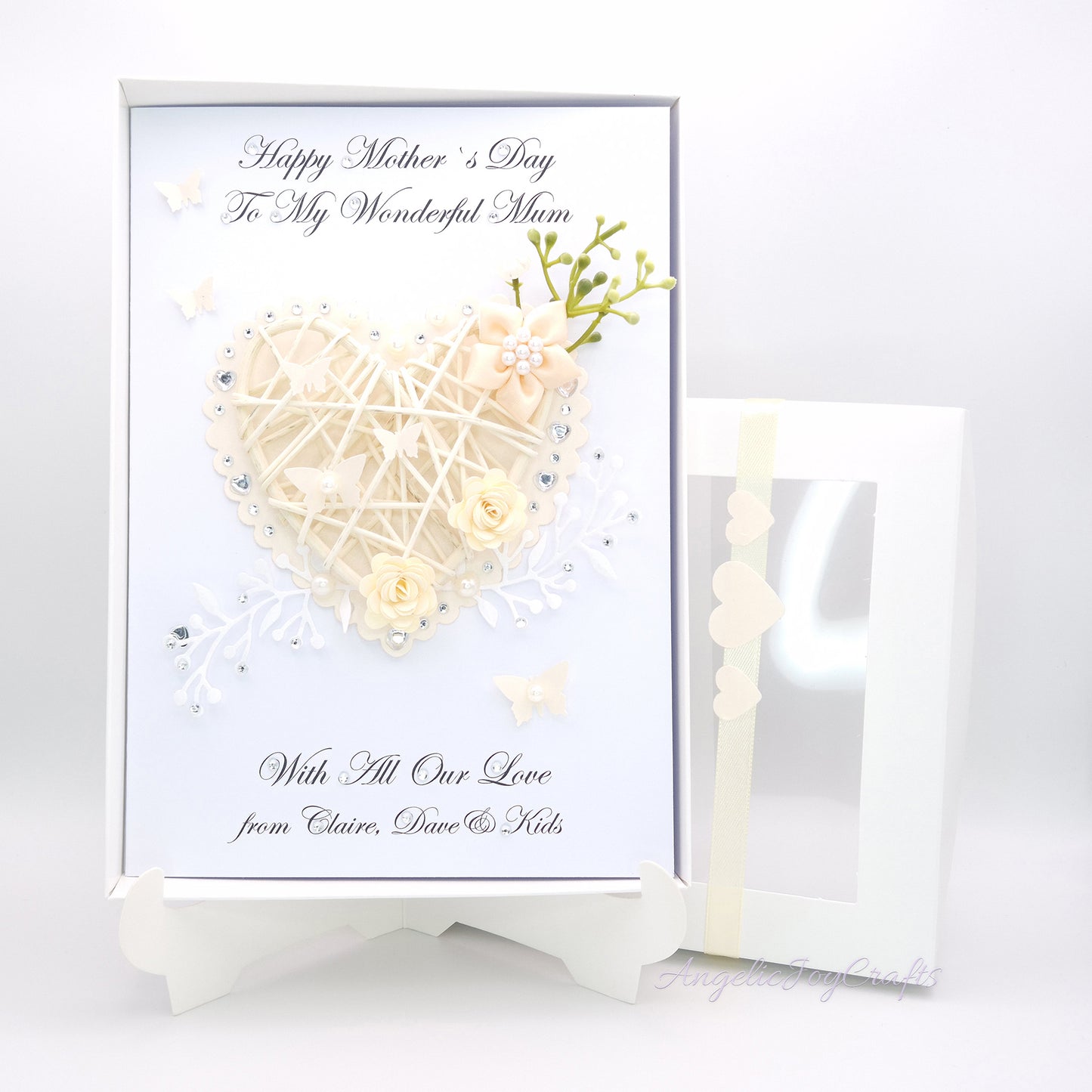 Handmade Personalised 3D Birthday Card with Rustic Heart + Complimentary Gift Box | Birthday | Mother's Day