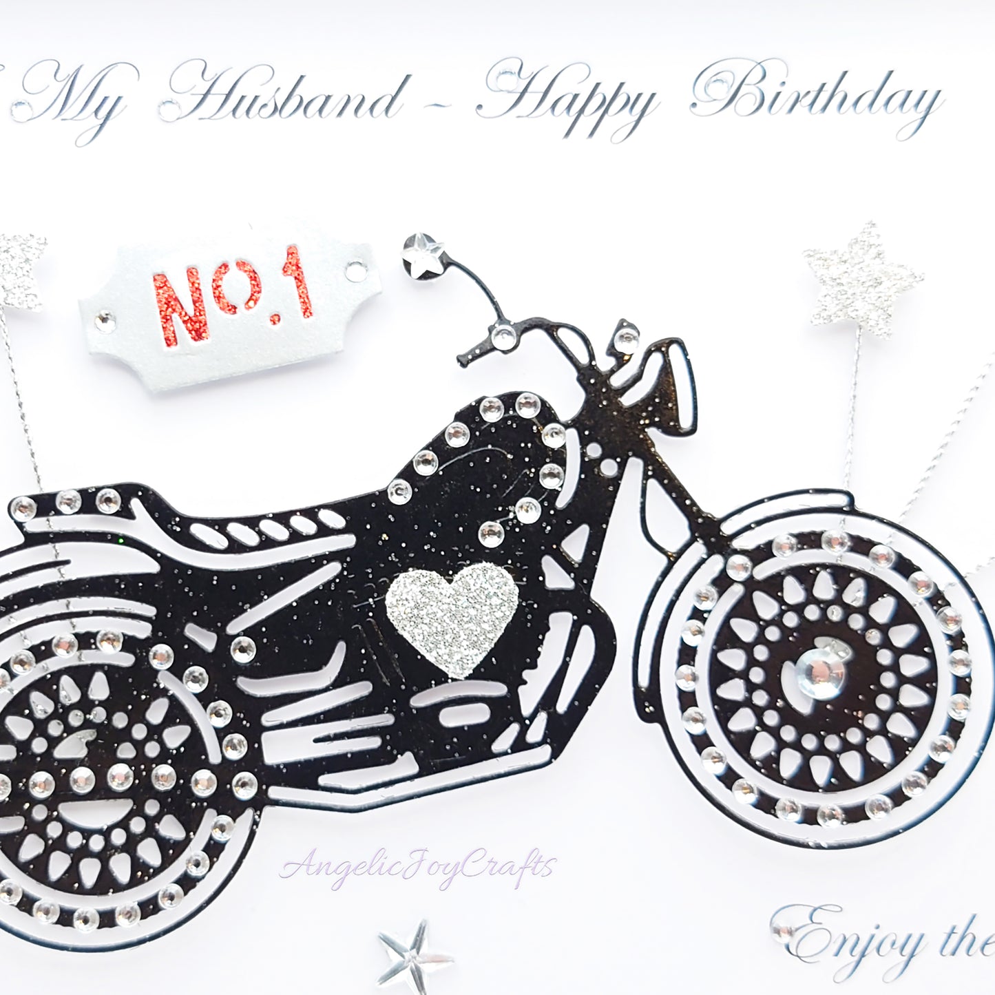 Handmade Personalised 3D Birthday Card with Motorbike & Baloons + Complimentary Gift Box | Birthday | Birthday for Him