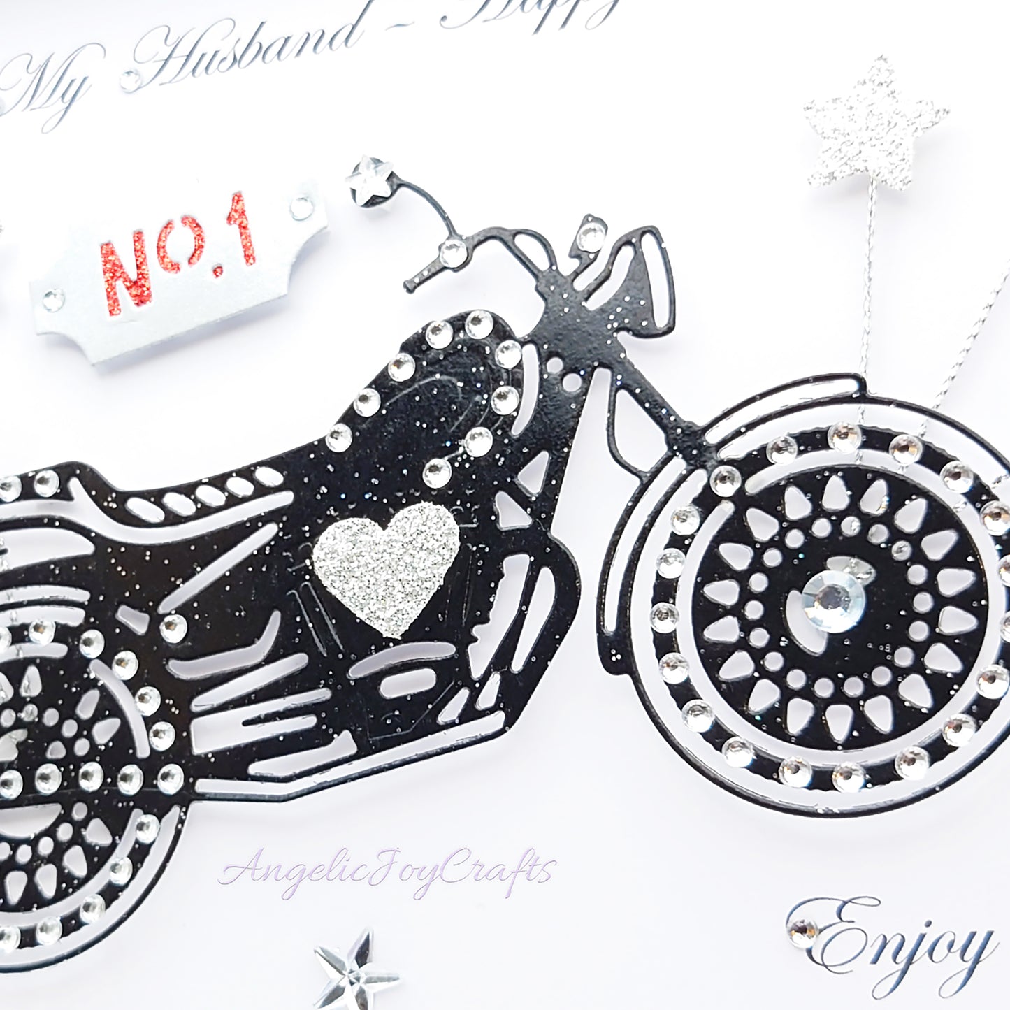Handmade Personalised 3D Birthday Card with Motorbike & Baloons + Complimentary Gift Box | Birthday | Birthday for Him