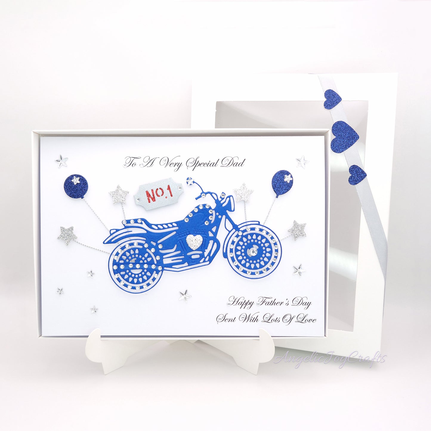 Handmade Personalised 3D Birthday Card with Motorbike & Baloons + Complimentary Gift Box | Birthday | Birthday for Him