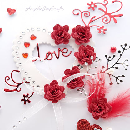 Handmade Personalised 3D Valentine's Day Card with Floral Love Heart + Complimentary Gift Box | Valentine's Day