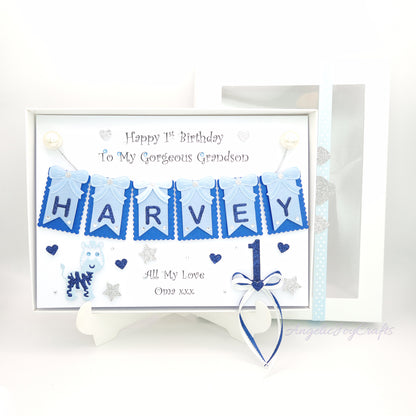 Handmade Personalised 3D Child Birthday Card with Giraffe & Bow + Complimentary Gift Box | Baby Shower | Child Birthday | Baby Born | Birthday