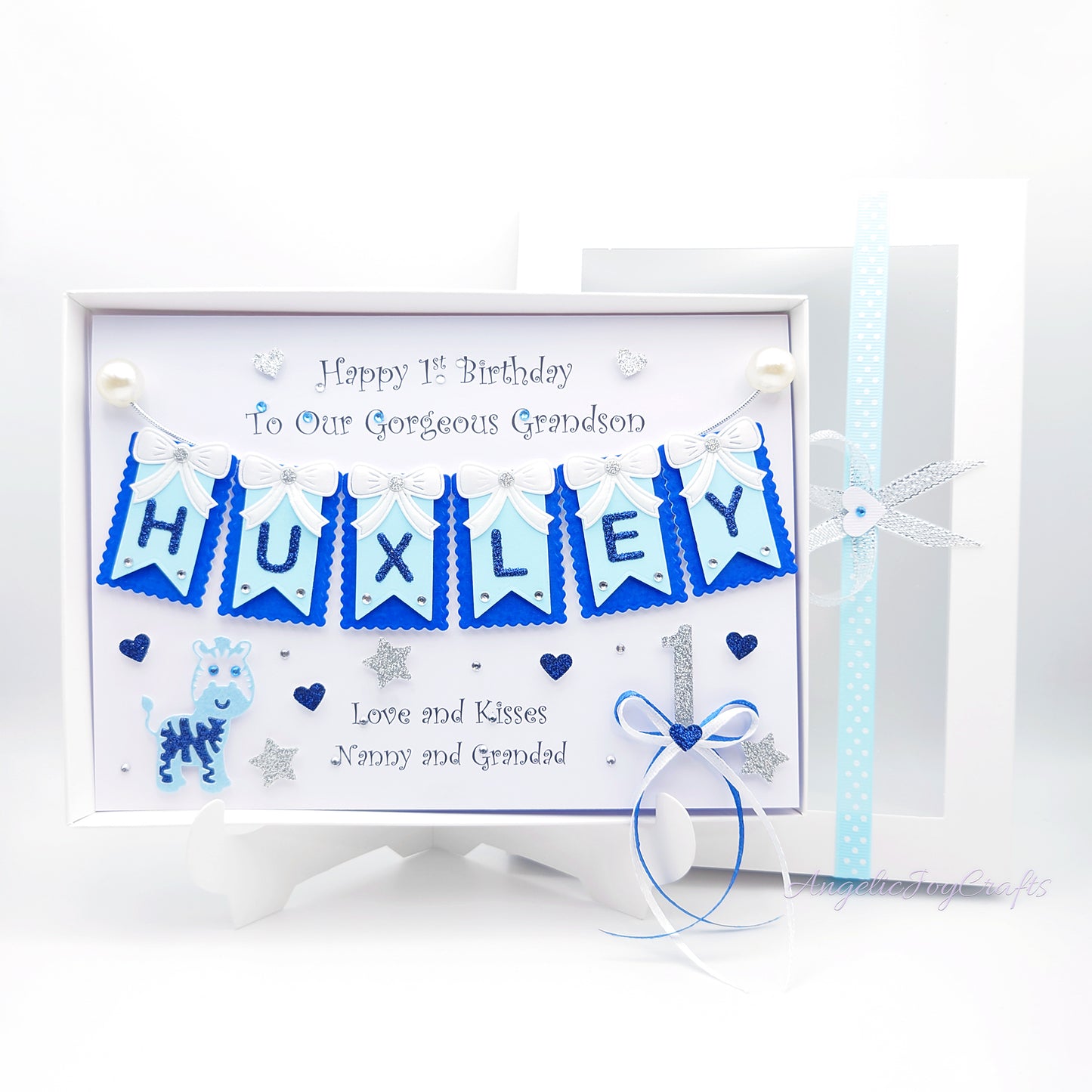 Handmade Personalised 3D Child Birthday Card with Giraffe & Bow + Complimentary Gift Box | Baby Shower | Child Birthday | Baby Born | Birthday