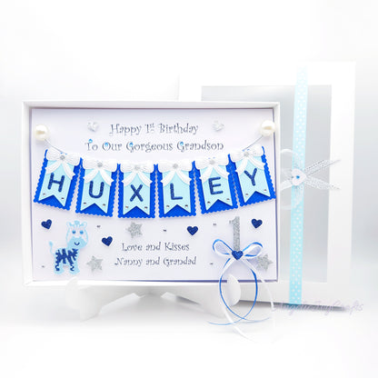 Handmade Personalised 3D Child Birthday Card with Giraffe & Bow + Complimentary Gift Box | Baby Shower | Child Birthday | Baby Born | Birthday