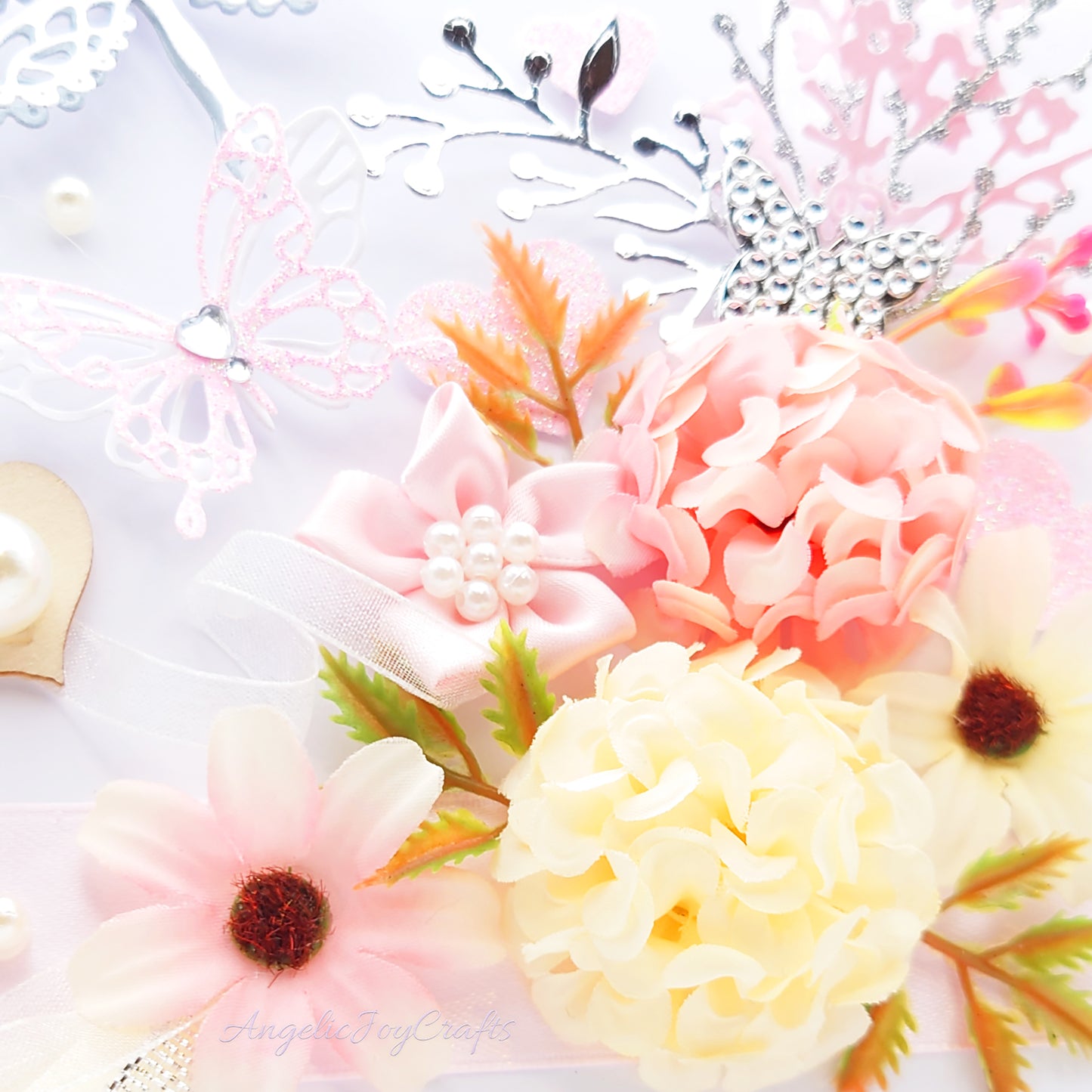 Handmade Personalised 3D Birthday Card with Spring Bouquet & Hearts + Complimentary Gift Box | Birthday | Mother's Day