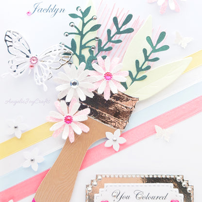 Handmade Personalised 3D Birthday Card with Floral Brush & Butterfly + Complimentary Gift Box | Birthday | Mother's Day