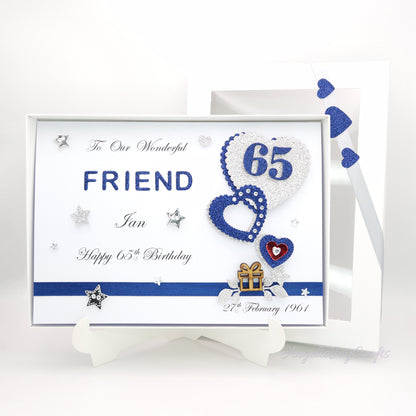 Handmade Personalised 3D Birthday Card with Hearts, Starts & Wooden Gift + Complimentary Gift Box | Birthday | Birthday for Him