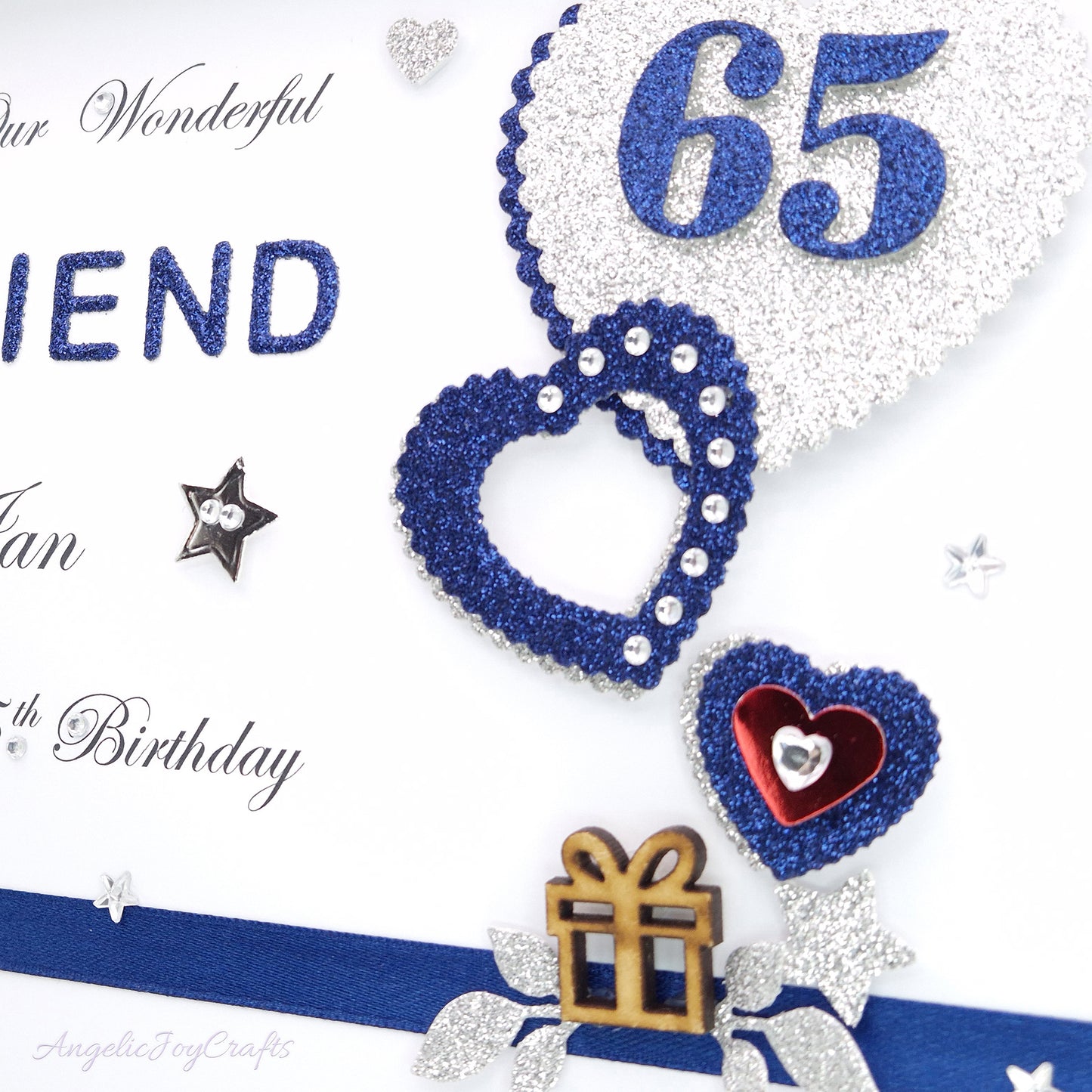 Handmade Personalised 3D Birthday Card with Hearts, Starts & Wooden Gift + Complimentary Gift Box | Birthday | Birthday for Him