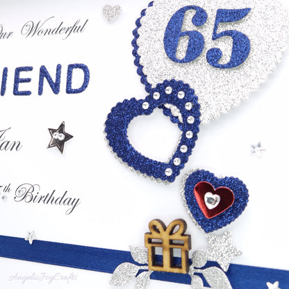 Handmade Personalised 3D Birthday Card with Hearts, Starts & Wooden Gift + Complimentary Gift Box | Birthday | Birthday for Him
