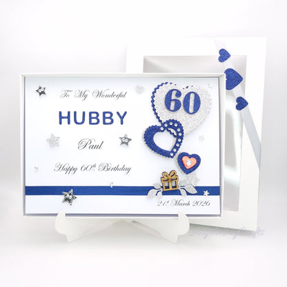 Handmade Personalised 3D Birthday Card with Hearts, Starts & Wooden Gift + Complimentary Gift Box | Birthday | Birthday for Him