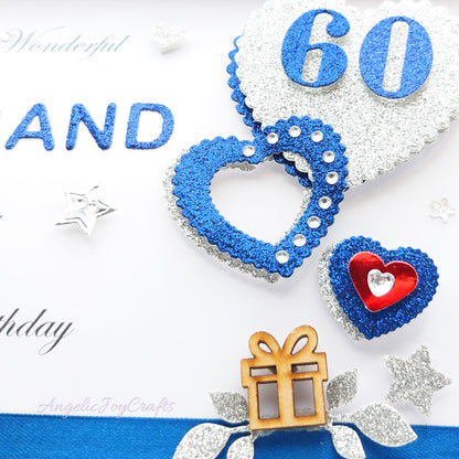 Handmade Personalised 3D Birthday Card with Hearts, Starts & Wooden Gift + Complimentary Gift Box | Birthday | Birthday for Him