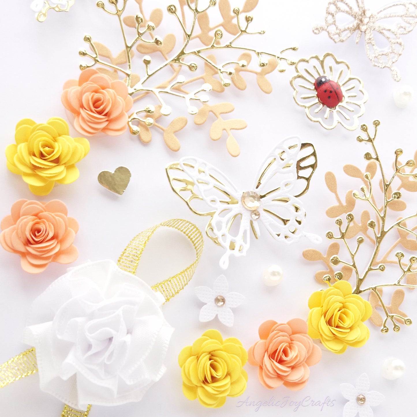 Handmade Personalised 3D Birthday Card with Flowers, Bow & Ladybug + Complimentary Gift Box | Birthday | Mother's Day