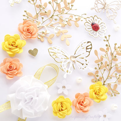 Handmade Personalised 3D Birthday Card with Flowers, Bow & Ladybug + Complimentary Gift Box | Birthday | Mother's Day