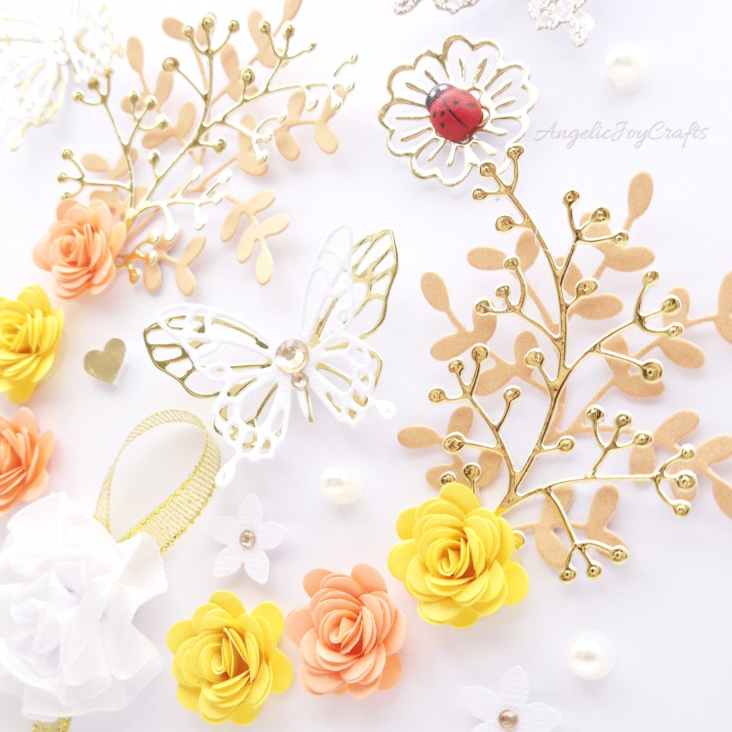 Handmade Personalised 3D Birthday Card with Flowers, Bow & Ladybug + Complimentary Gift Box | Birthday | Mother's Day