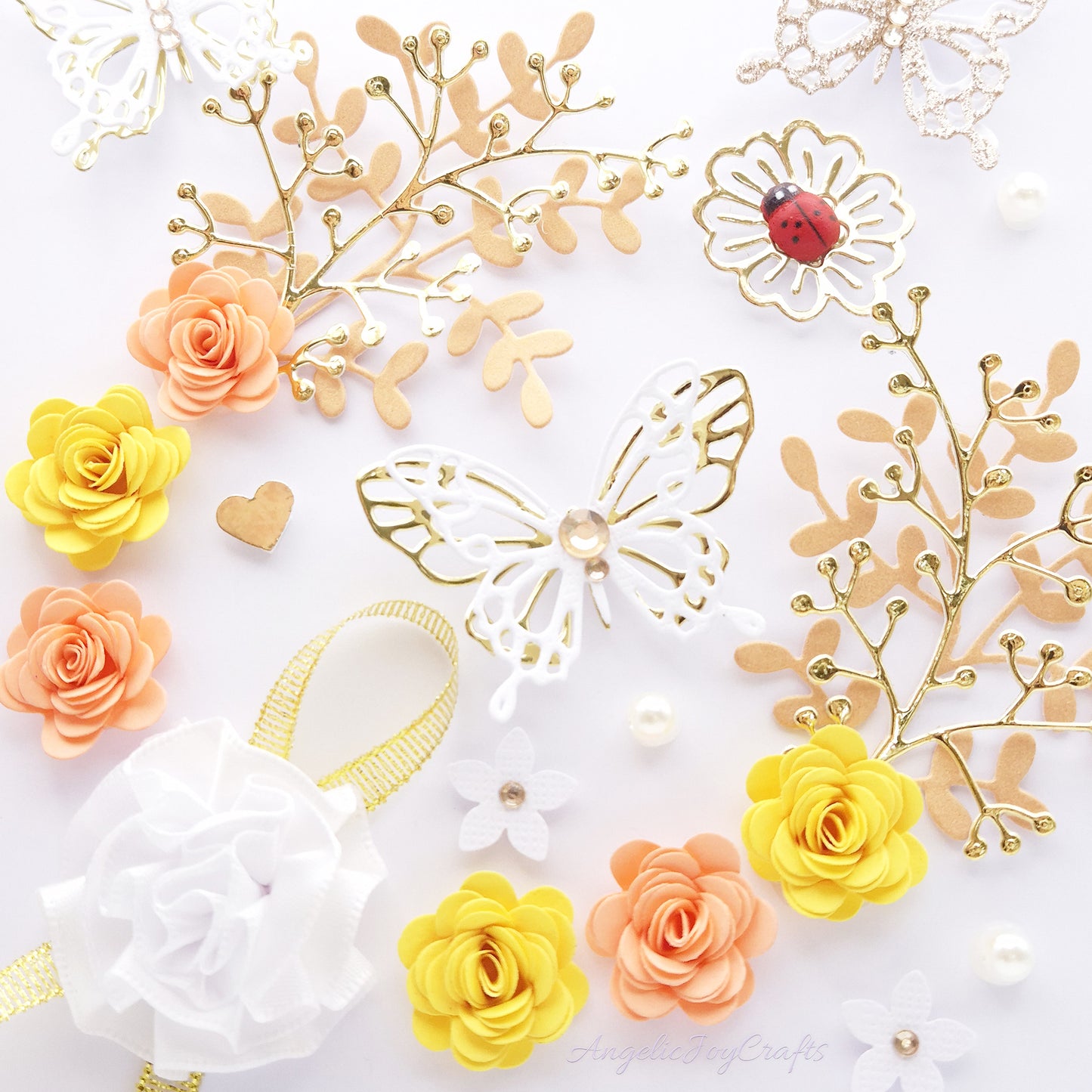 Handmade Personalised 3D Birthday Card with Flowers, Bow & Ladybug + Complimentary Gift Box | Birthday | Mother's Day