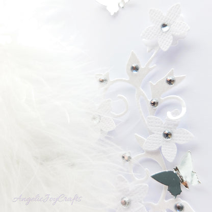 Handmade Personalised 3D Wedding Card with Real Feathers + Complimentary Gift Box | Anniversary | Wedding | Engagement