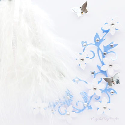 Handmade Personalised 3D Wedding Card with Real Feathers + Complimentary Gift Box | Anniversary | Wedding | Engagement