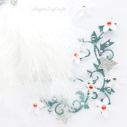 Handmade Personalised 3D Wedding Card with Real Feathers + Complimentary Gift Box | Anniversary | Wedding | Engagement