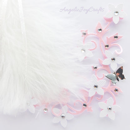 Handmade Personalised 3D Wedding Card with Real Feathers + Complimentary Gift Box | Anniversary | Wedding | Engagement