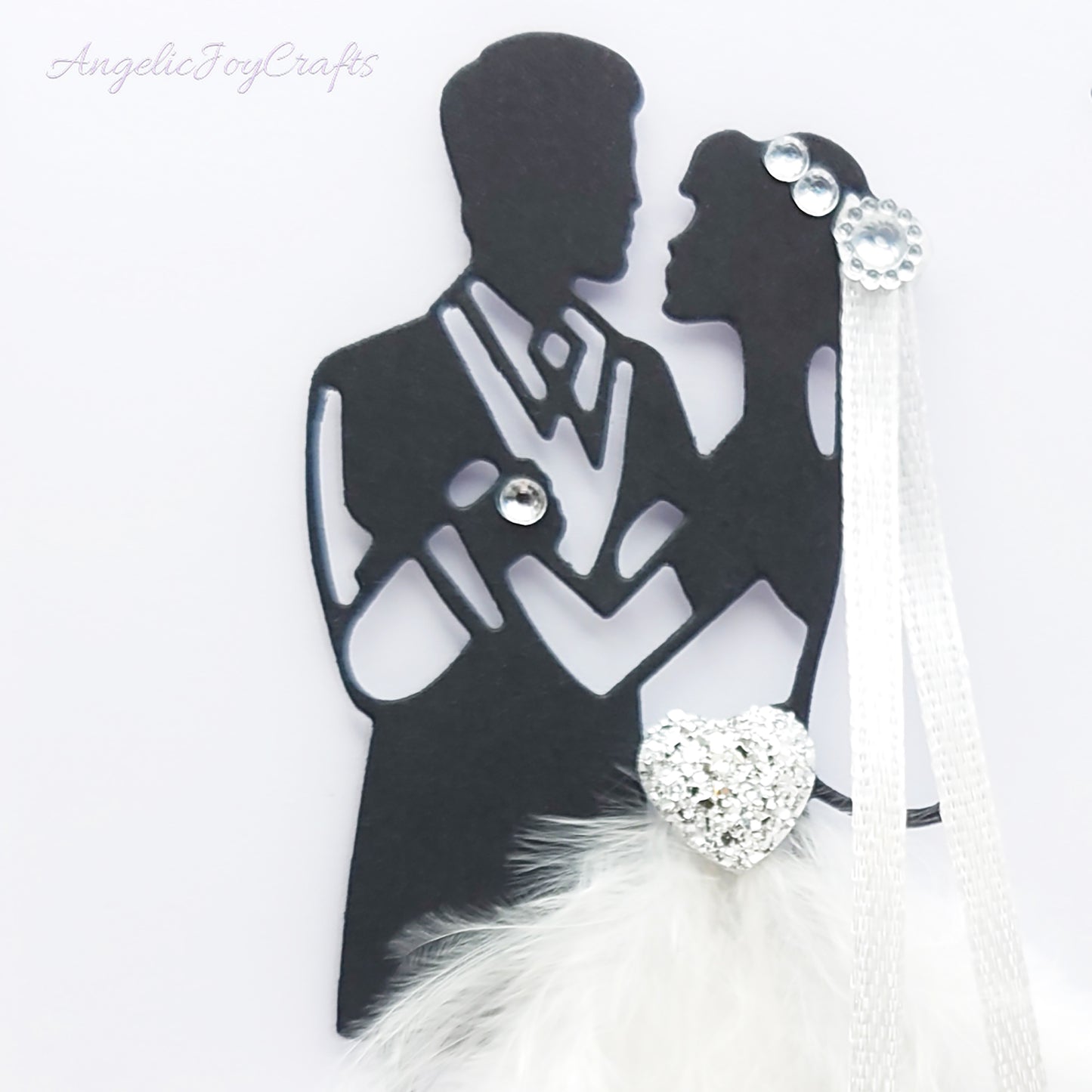 Handmade Personalised 3D Wedding Card with Real Feathers + Complimentary Gift Box | Anniversary | Wedding | Engagement