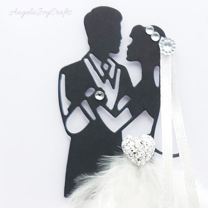 Handmade Personalised 3D Wedding Card with Real Feathers + Complimentary Gift Box | Anniversary | Wedding | Engagement