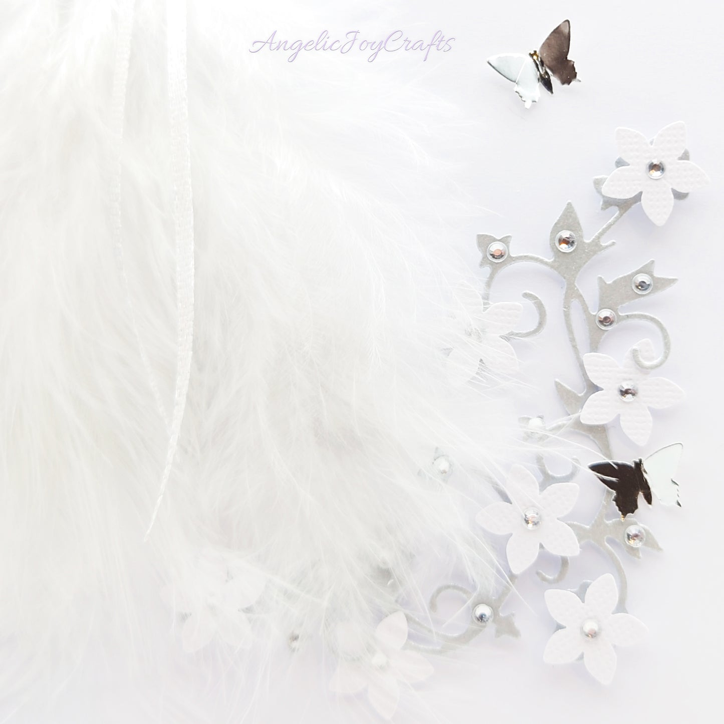 Handmade Personalised 3D Wedding Card with Real Feathers + Complimentary Gift Box | Anniversary | Wedding | Engagement