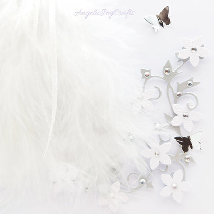 Handmade Personalised 3D Wedding Card with Real Feathers + Complimentary Gift Box | Anniversary | Wedding | Engagement