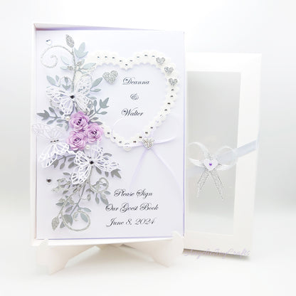 Handmade Personalised 3D Wedding Card with Floral Swirls, Heart & Butterflies + Complimentary Gift Box | Anniversary | Wedding | Engagement