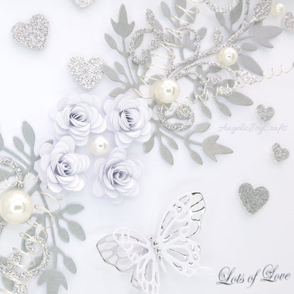 Handmade Personalised 3D Birthday Card with Floral Swirls & Butterflies + Complimentary Gift Box | Birthday | Mother's Day