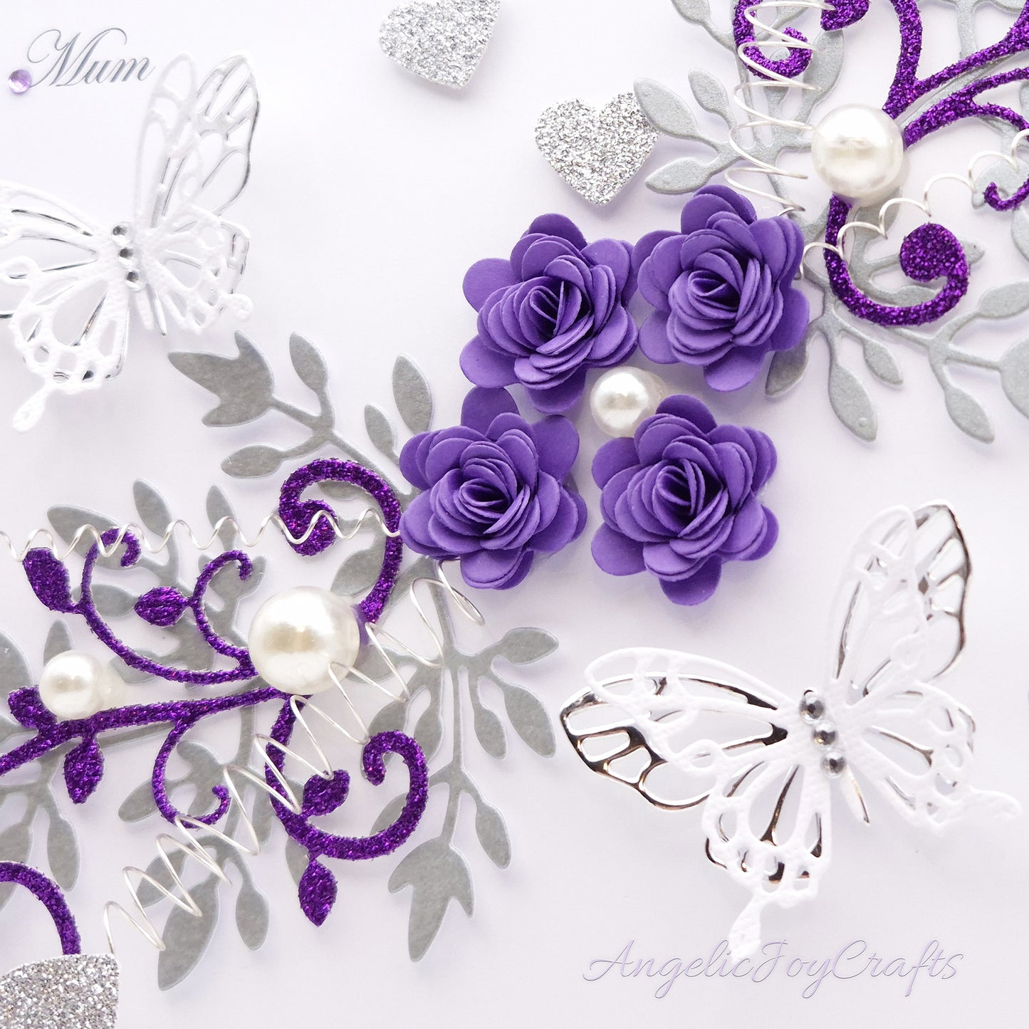 Handmade Personalised 3D Birthday Card with Floral Swirls & Butterflies + Complimentary Gift Box | Birthday | Mother's Day