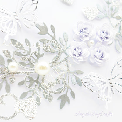 Handmade Personalised 3D Ruby Anniversary Card with Floral Swirls & Butterflies + Complimentary Gift Box | Anniversary | Wedding | Engagement