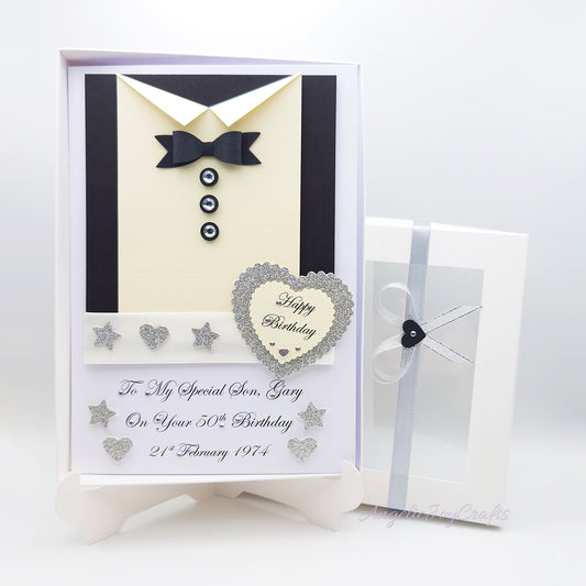 Handmade Personalised 3D Birthday Card with a Cocktail Smart Attire + Complimentary Gift Box | Birthday | Birthday for Him