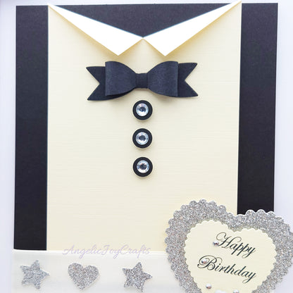 Handmade Personalised 3D Birthday Card with a Cocktail Smart Attire + Complimentary Gift Box | Birthday | Birthday for Him