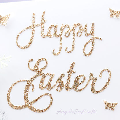 Handmade Personalised 3D Easter Card with Rabbit, Flowers & Feathers + Complimentary Gift Box | Easter