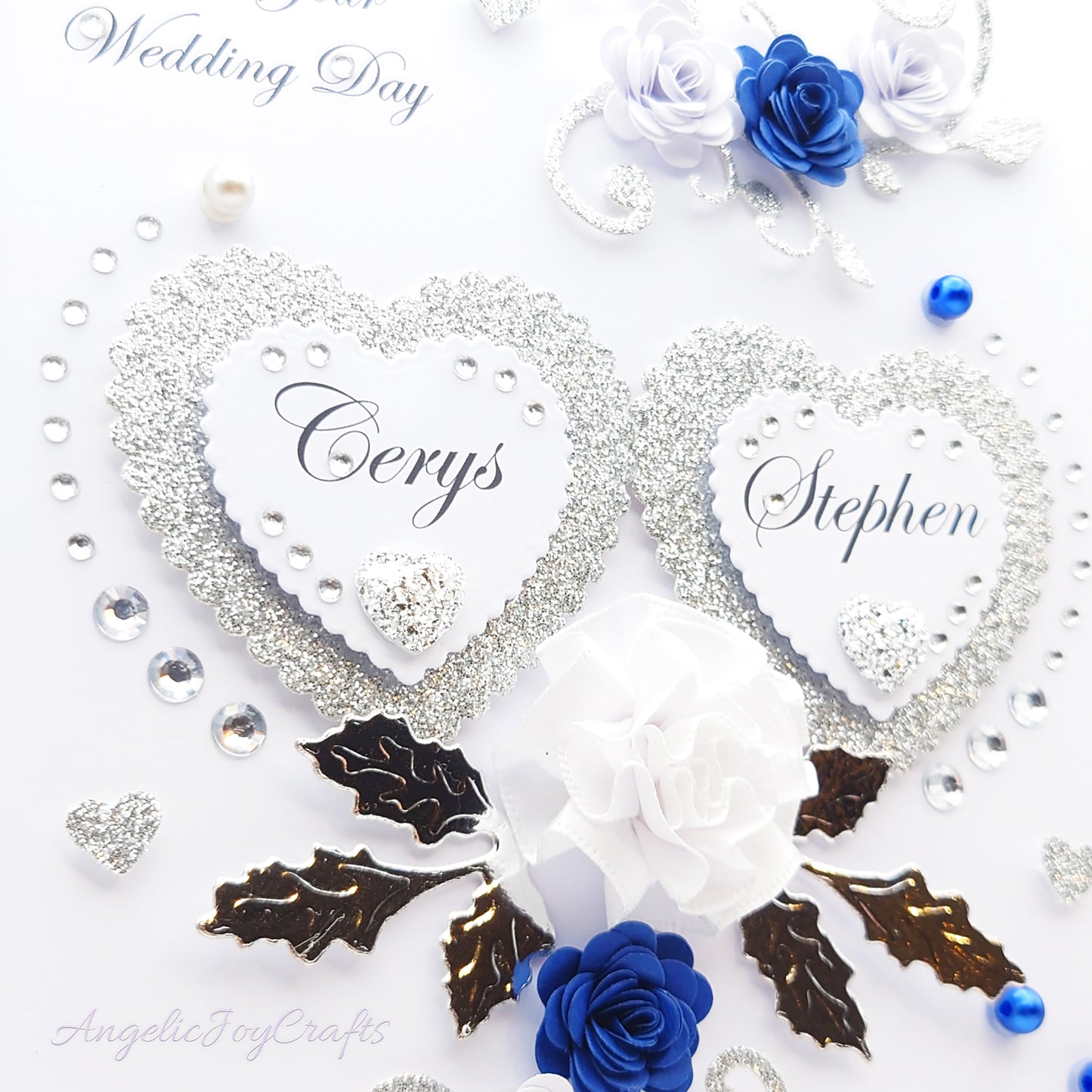 Handmade Personalised 3D Wedding Card with Floral Swirls & Butterflies + Complimentary Gift Box | Anniversary | Wedding | Engagement