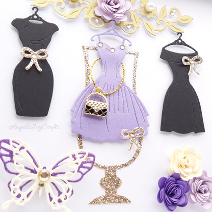 Handmade Personalised 3D Birthday Card with Cocktail Dresses and Flowers + Complimentary Gift Box | Birthday | Mother's Day