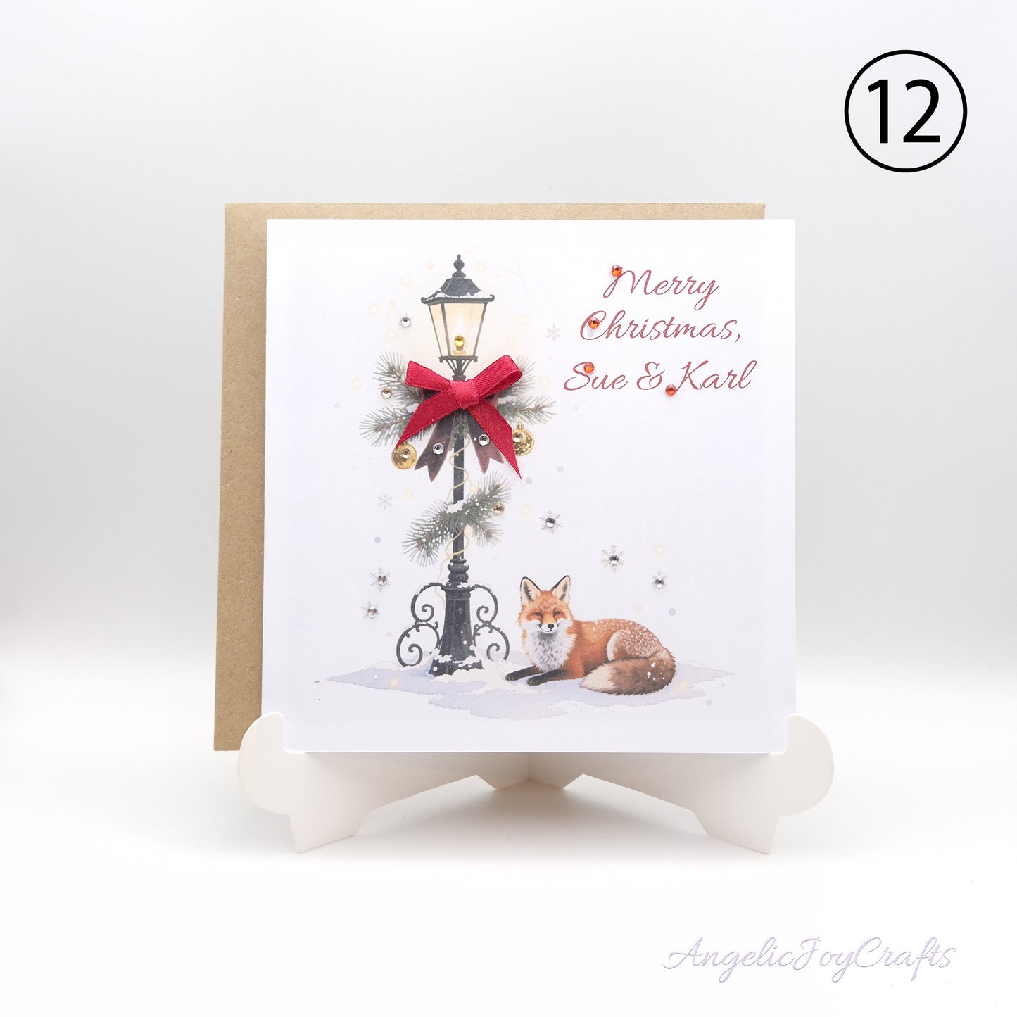 Handmade Personalised Christmas Card with Vintage Style Greetings + Complimentary Envelope | Christmas | Noel | New Year
