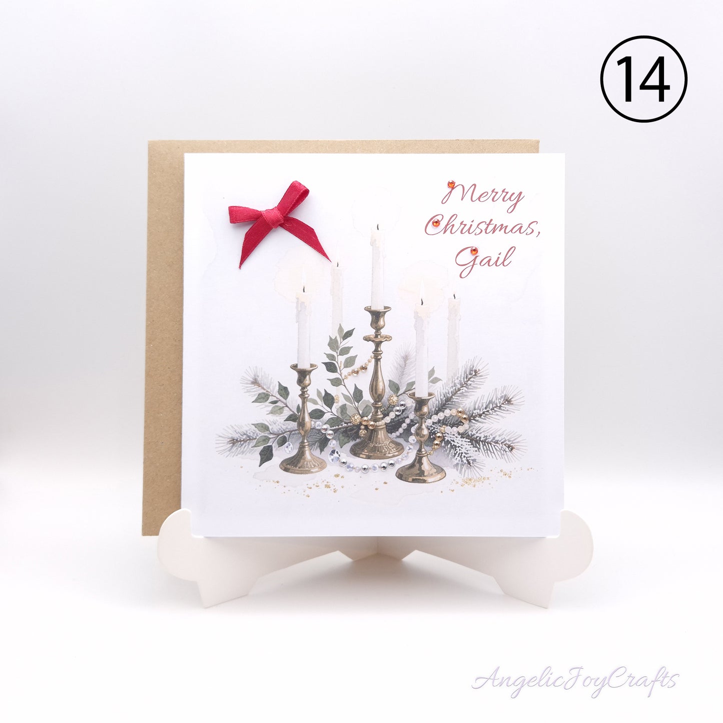 Handmade Personalised Christmas Card with Vintage Style Greetings + Complimentary Envelope | Christmas | Noel | New Year