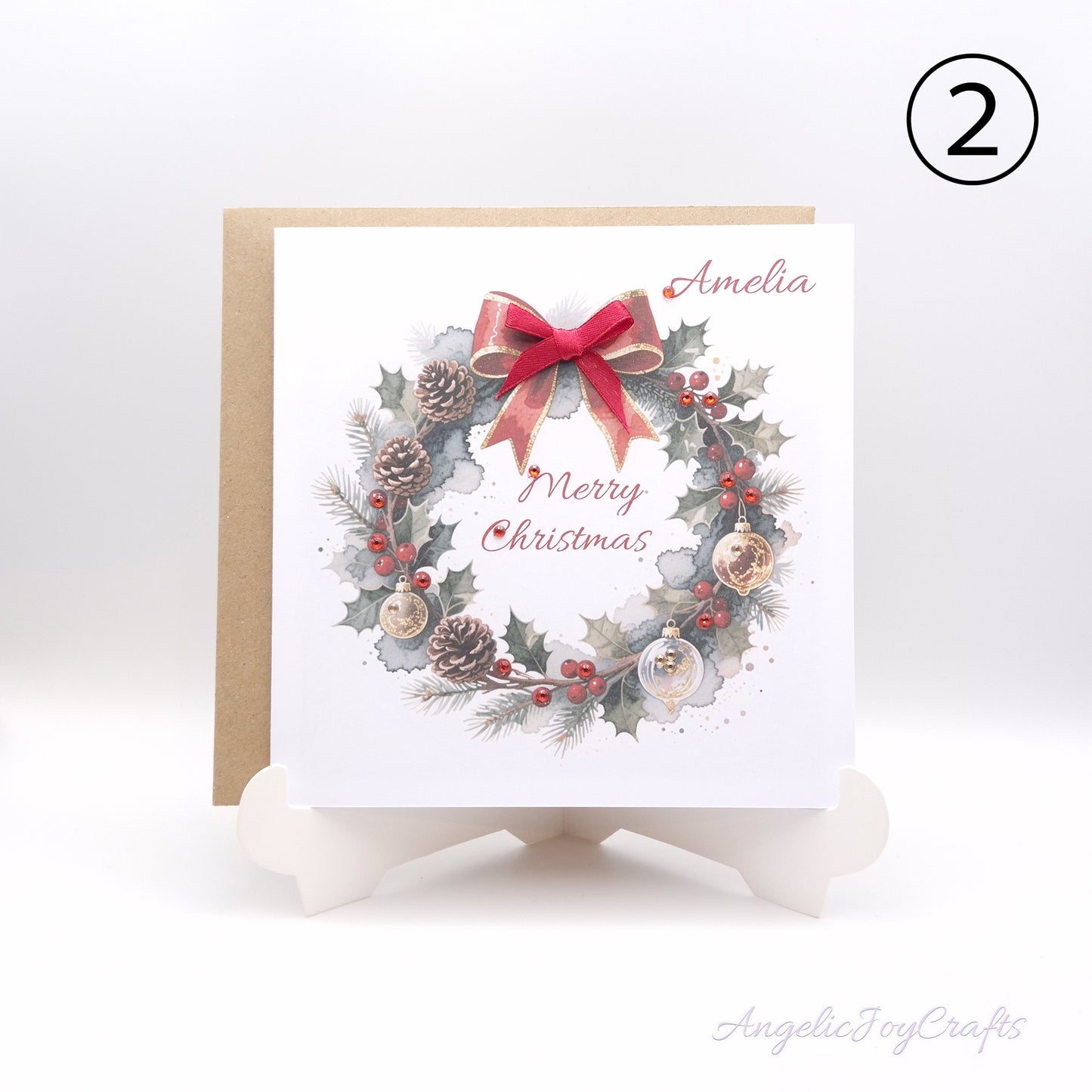 Handmade Personalised Christmas Card with Vintage Style Greetings + Complimentary Envelope | Christmas | Noel | New Year