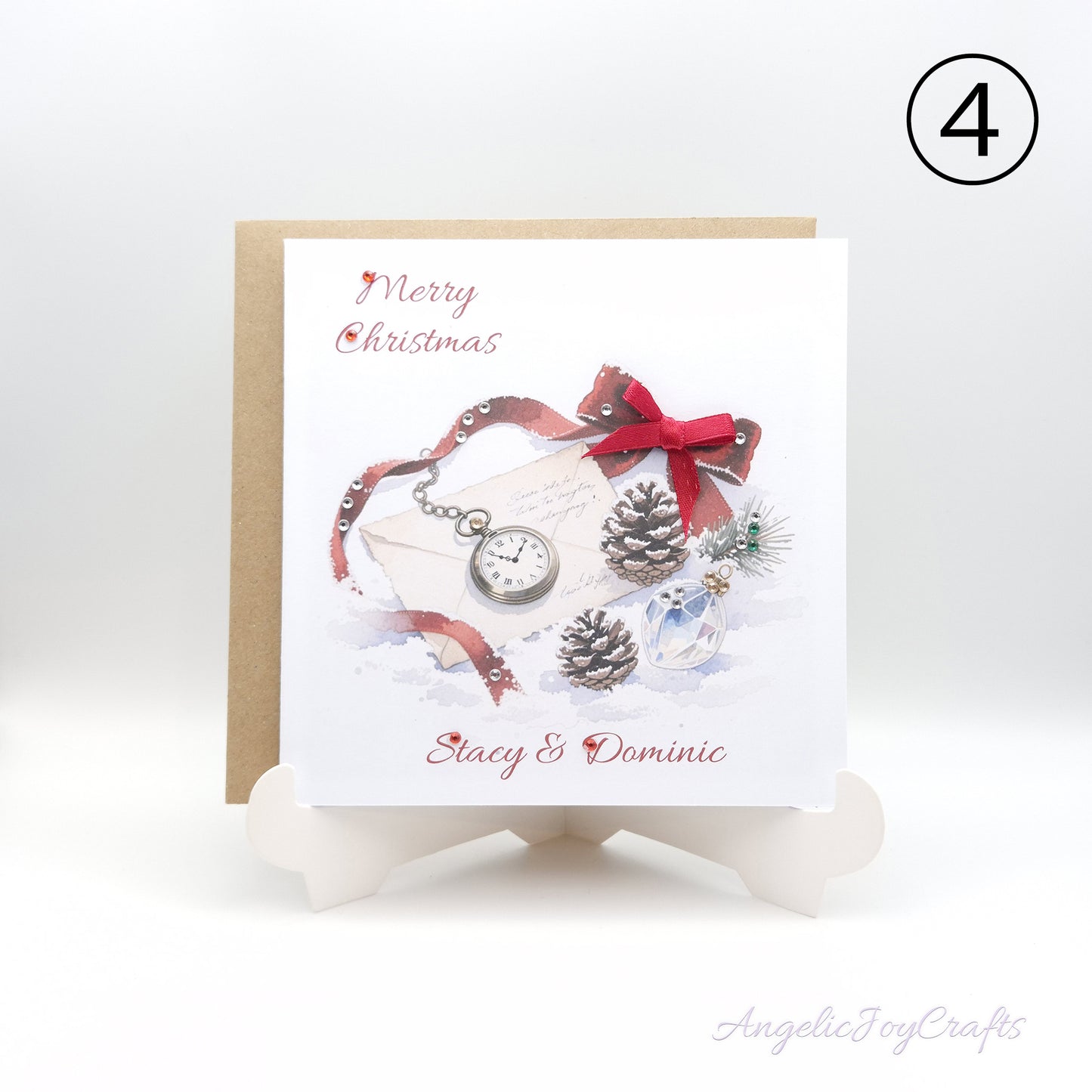 Handmade Personalised Christmas Card with Vintage Style Greetings + Complimentary Envelope | Christmas | Noel | New Year