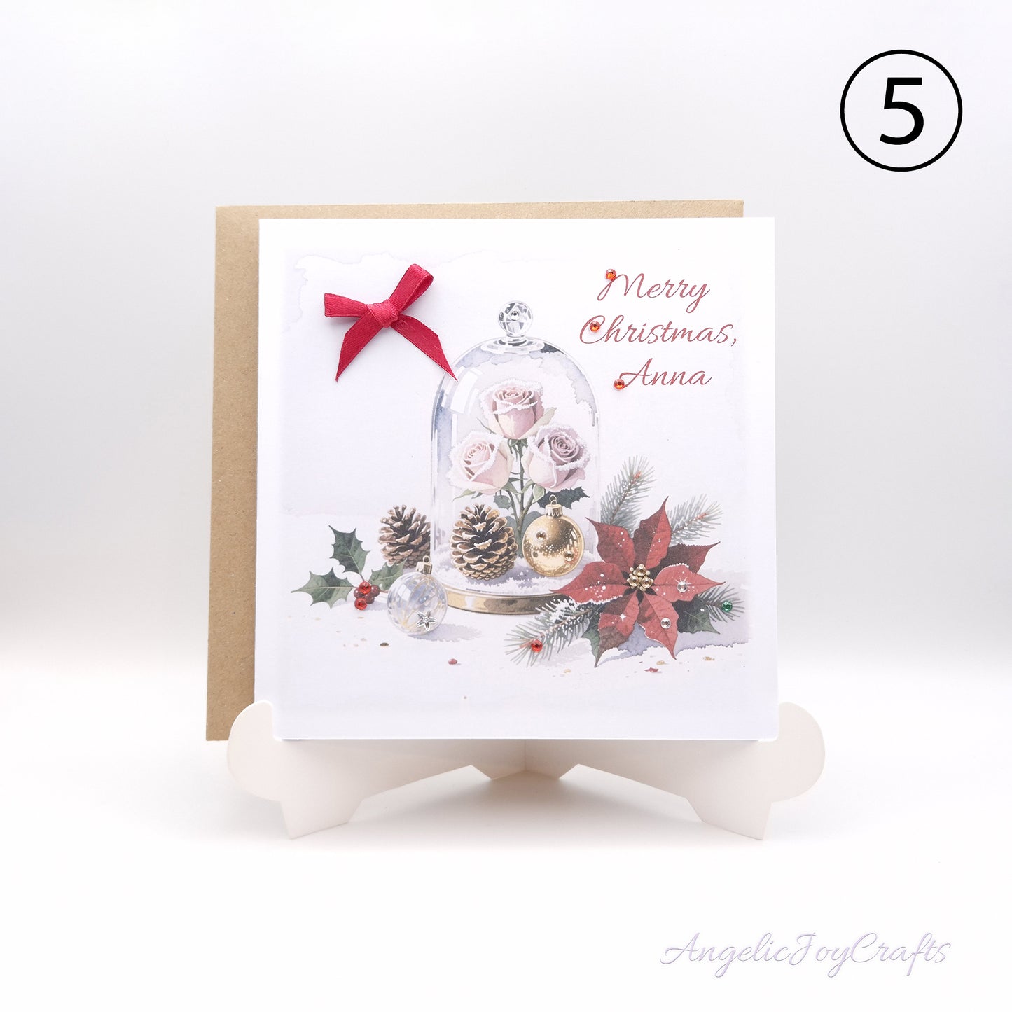 Handmade Personalised Christmas Card with Vintage Style Greetings + Complimentary Envelope | Christmas | Noel | New Year