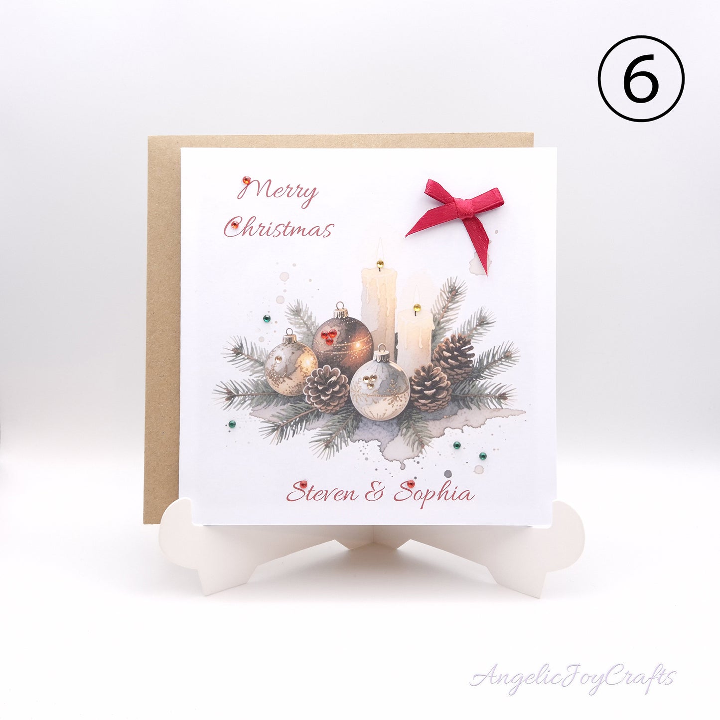 Handmade Personalised Christmas Card with Vintage Style Greetings + Complimentary Envelope | Christmas | Noel | New Year