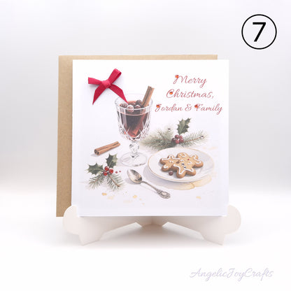 Handmade Personalised Christmas Card with Vintage Style Greetings + Complimentary Envelope | Christmas | Noel | New Year